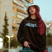 Elena Samara Black Velvet SEKT Hoody White SEKT Bucket